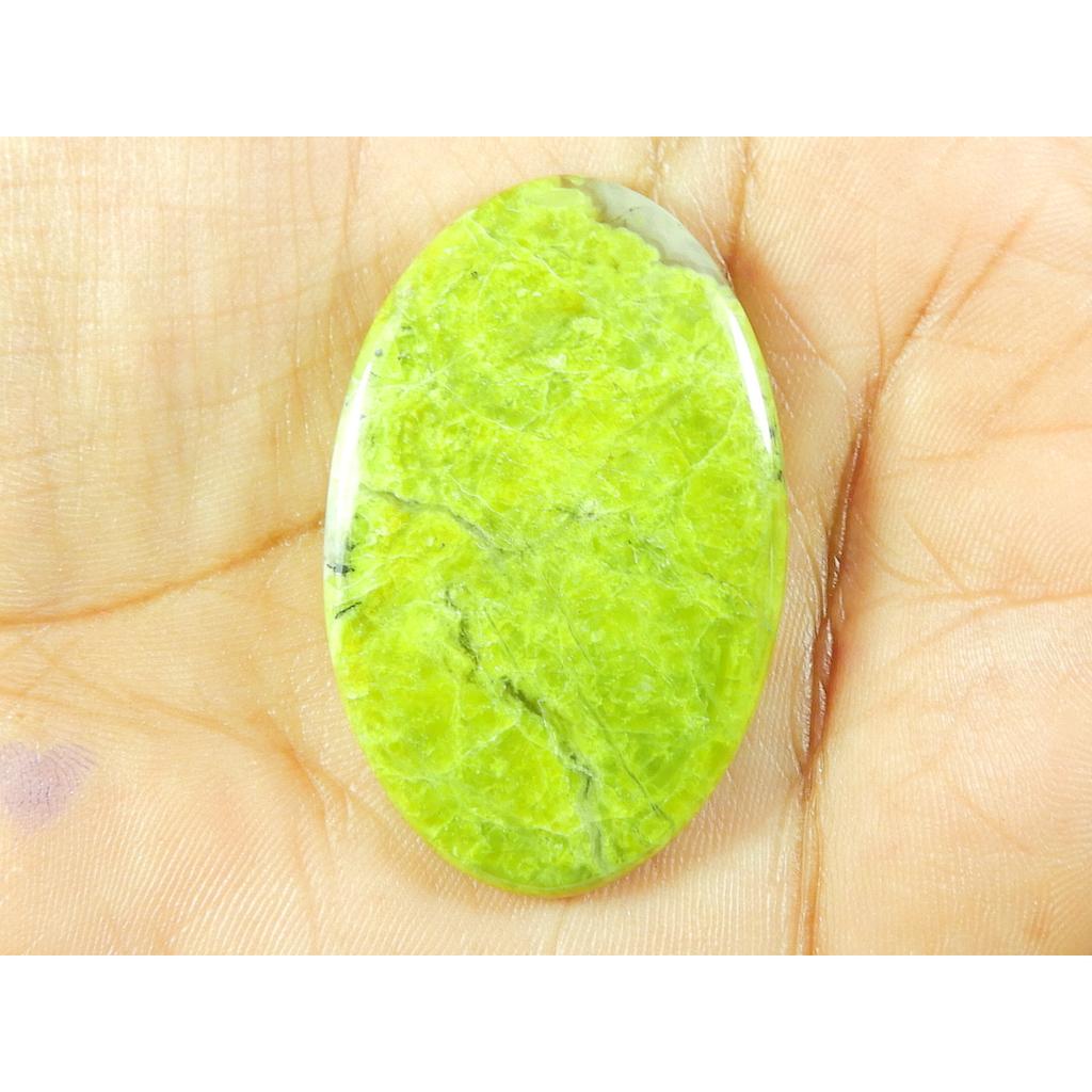 27X42X5MM Natural Green Opal Oval Shape Cabochon Loose Gemstone 48Cts. SK-4737
