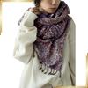 Used [New] [antiqua] Ethnic Pattern Large Stole for Women with Fringe IYA-00127 23 Purple 0