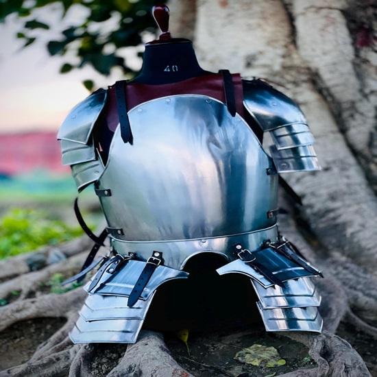 Medieval Steel Half Armor Suit  Battle-Ready Cuirass  Leg Guards  LARP Cosplay Armor Knight Costume Collectible Best Gift For Him