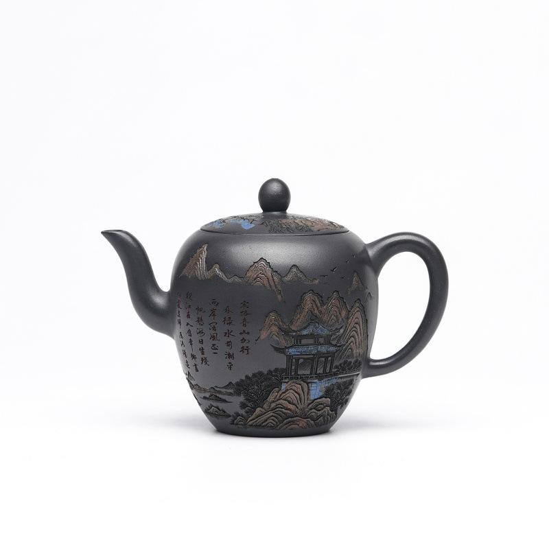 

220ml Vintage Yixing Purple Clay Teapots Handmade Beauty Shoulder Pot Raw Ore Stone Yellow Mud Kettle Zisha Tea Set Supplies