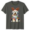 Festive Dog Christmas Lights Holidays Unisexs T Shirt Unisexs Tee Graphic Unisex Top