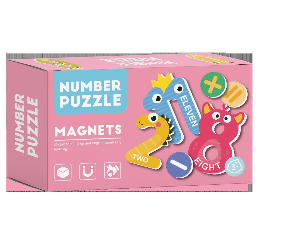 Kids Educational Magnetic Alphabet Animal Number Arithmetic Puzzle Early Learning Intellectual Toy