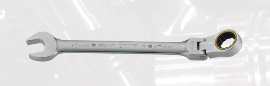 TOP Industrial Swivel Ratchet Combination Feed Gear Wrench (TOP) Wrench, 17mm, 180° Swivel, 5° Angle, FRC-17