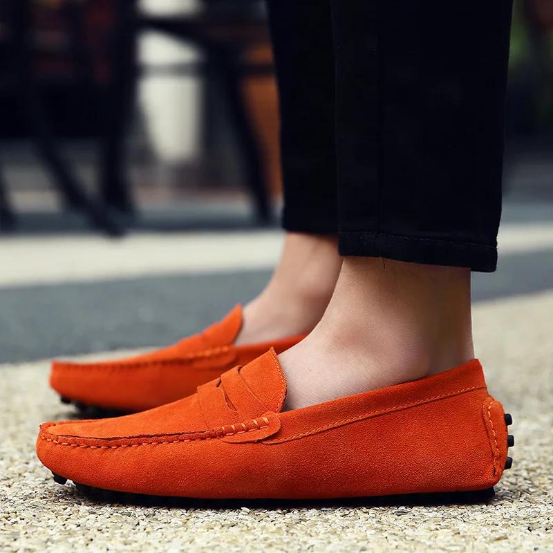 Fashion Handmade Men Casual Shoes Soft Loafers Lightweight Driving Shoes Fashion Slip On Flats High Quality Moccasins Non Slip Men Shoes
