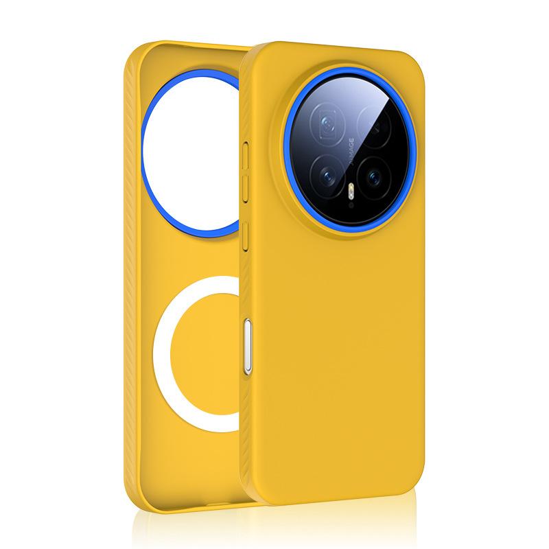 

Magnetic Attraction Solid Color Phone Case for Honor Magic 8 Pro Huawei Magic8 Metal Lens Matte Skin PC Plastic Hard Back Cover Honor Magic8 жовтий