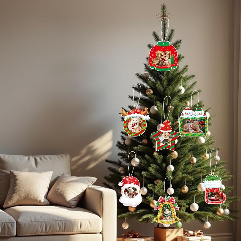 Christmas DIY Paper Pendant 2026 Hanging Pendant Photo Frame for Christmas Decoration Xmas Ornaments Navidad  New Year Gift