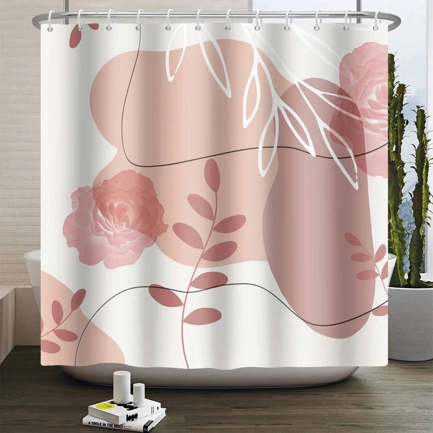 

Digital Printing Modern Minimalist Arch Sun Geometry Nordic Waterproof Bathroom Bath Curtain Easy To Install, Smooth And Silent W60H190(CM)-1 Pcs