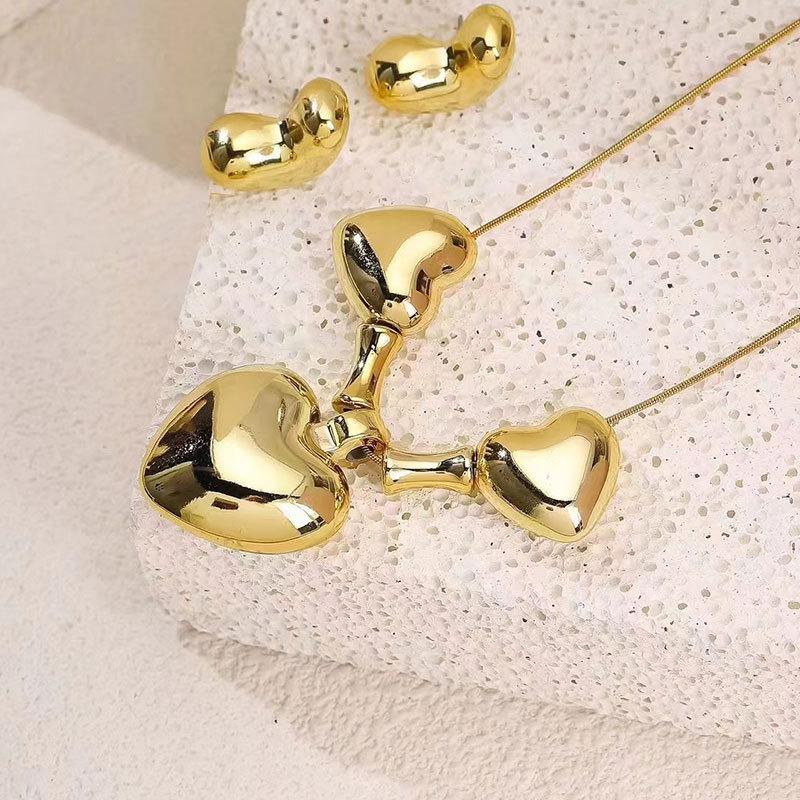 

Bow Love Doudou Necklace Earrings Set High-End Women S Niche Clavicle Chain Personalized Items