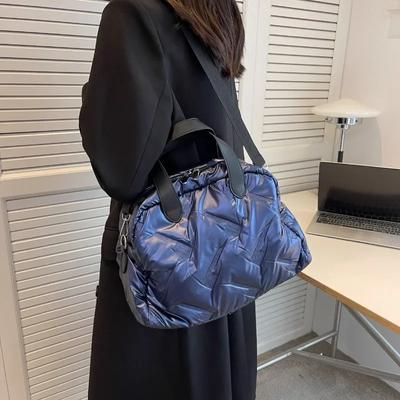 Sacs à bandoulière d'hiver pour femmes, sacs en duvet, sacs rembourrés en coton, grand sac à bandoulière tendance, pochette bouffante pour femmes, sac de Noël