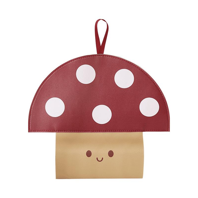 Creative Cloth Mushroom Tissue Box Cute Decorative Hanging Tissue Bag Wall Mounted Napkin Container Living Room