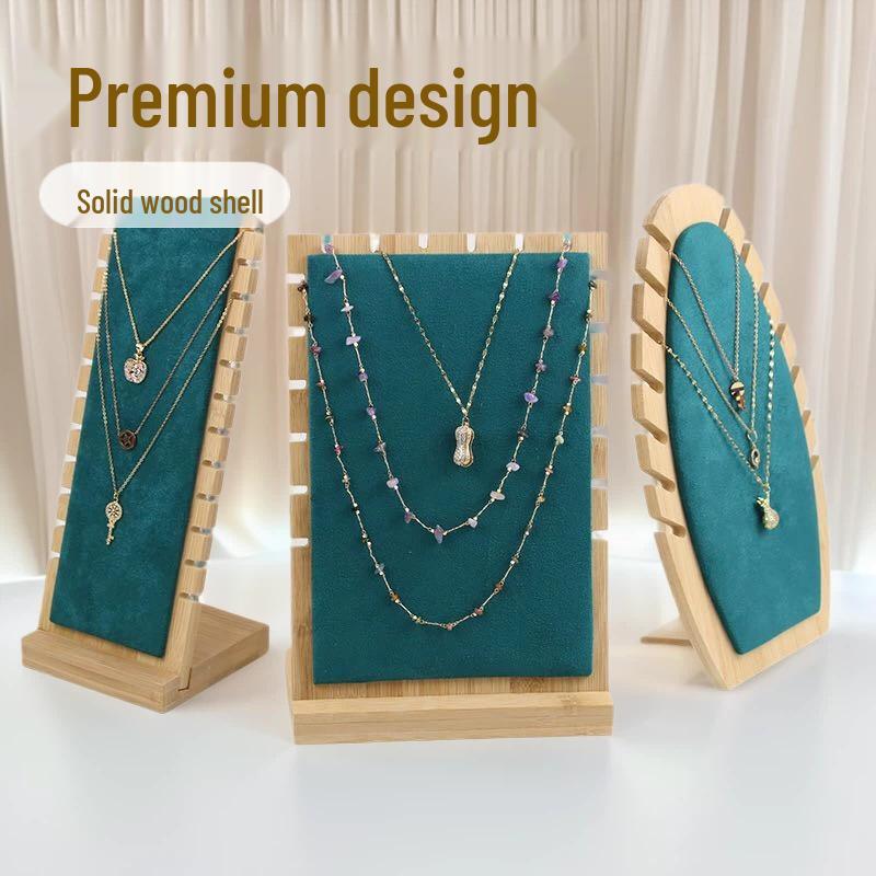 European Style Vertical Bamboo Necklace Display Stand for Jewelry and Pendants