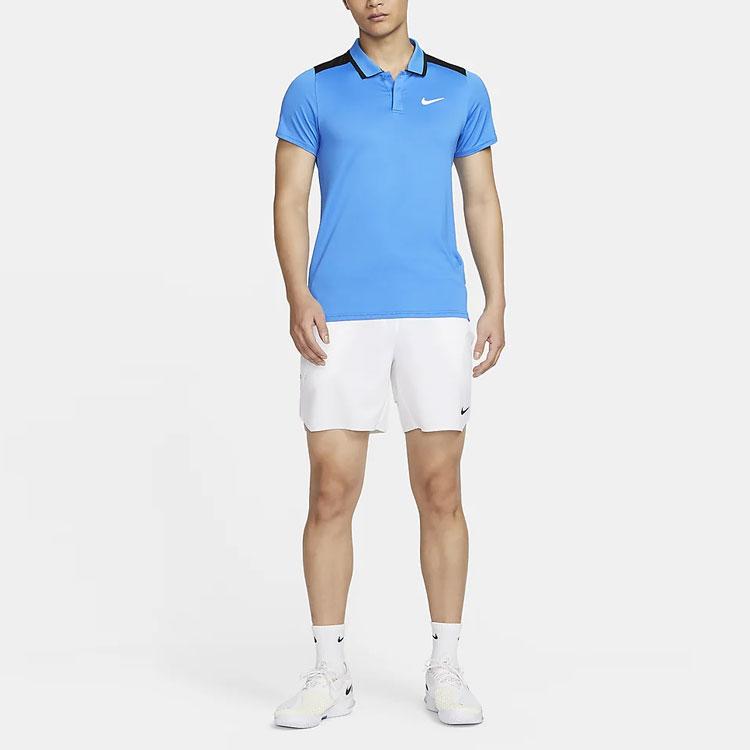Nike Court Advantage Dri-Fit Paneled Collar Short Sleeve Polo Men Tops Blue FD5318-435
