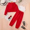 Girls' Fashionable Hooded Sweatshirt with Suspenders and Tie-on Shorts - 3-piece Summer Children's Casual Set