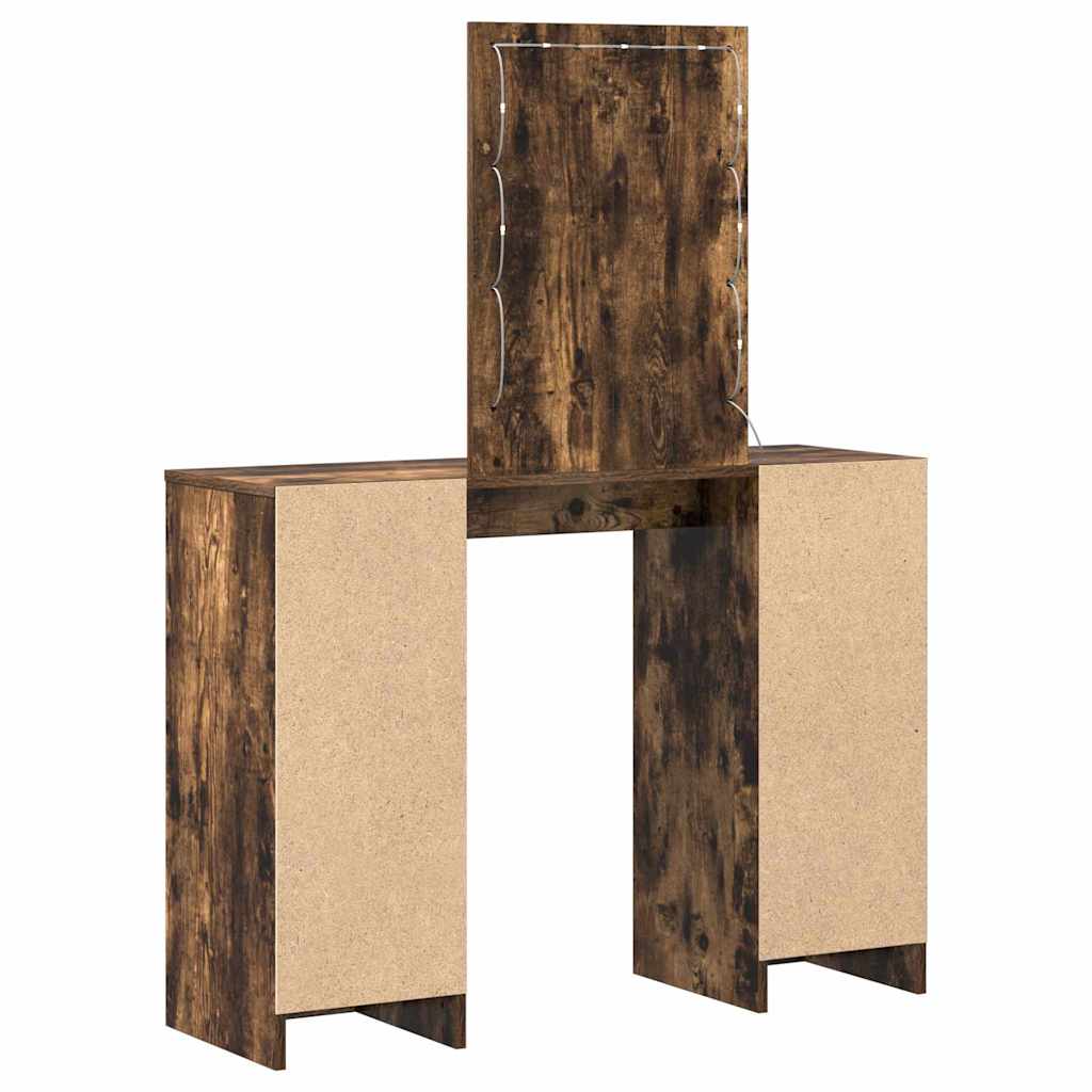 Makeup Table with Storage Brown 102 x 33 x 135 cm Particleboard