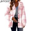 BITCED Naiste Vintage Vabaaja ruuduline sügis-talvine pikkade varrukatega POLO kaelusega jakid ja mantlid