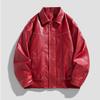 Amerikanische antike Motorradjacke mit Reverskragen Lederjacke für Herren Herbst und Winter Pu-Lederjacke für Herrenbekleidung