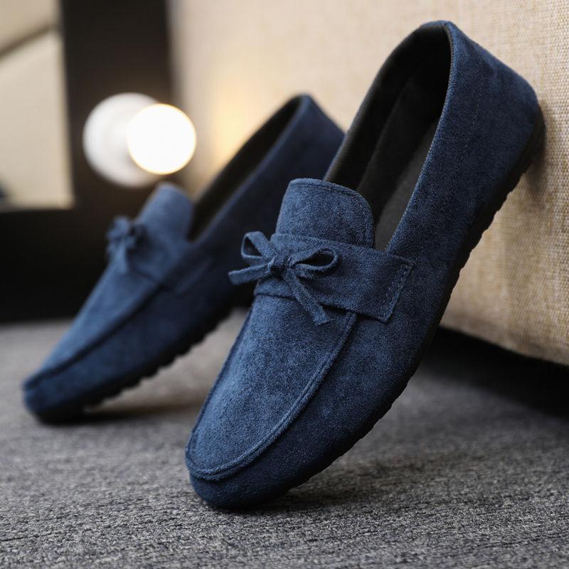 Fashion Flat Slip-on Casual Shoes for Men British Style Black Elegant Trends 2025 Sneakers Legitimate Comfortable Non-leather Man Shoe