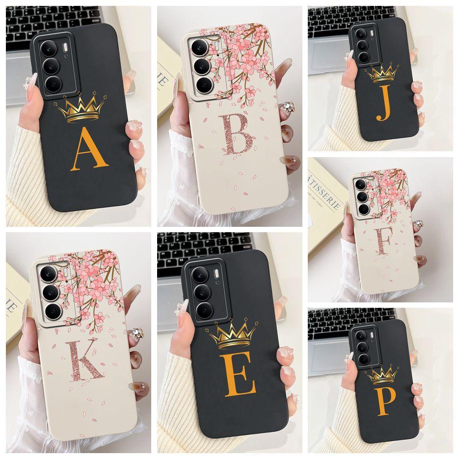 Do Realme C75 4G Etui Uroczne Korona Litery Pokrowiec 6.72'' Odporne na Wstrząsy Etui na Telefon Do Realme C75 C 75 RealmeC75 4G Miękkie Etui Zderzak