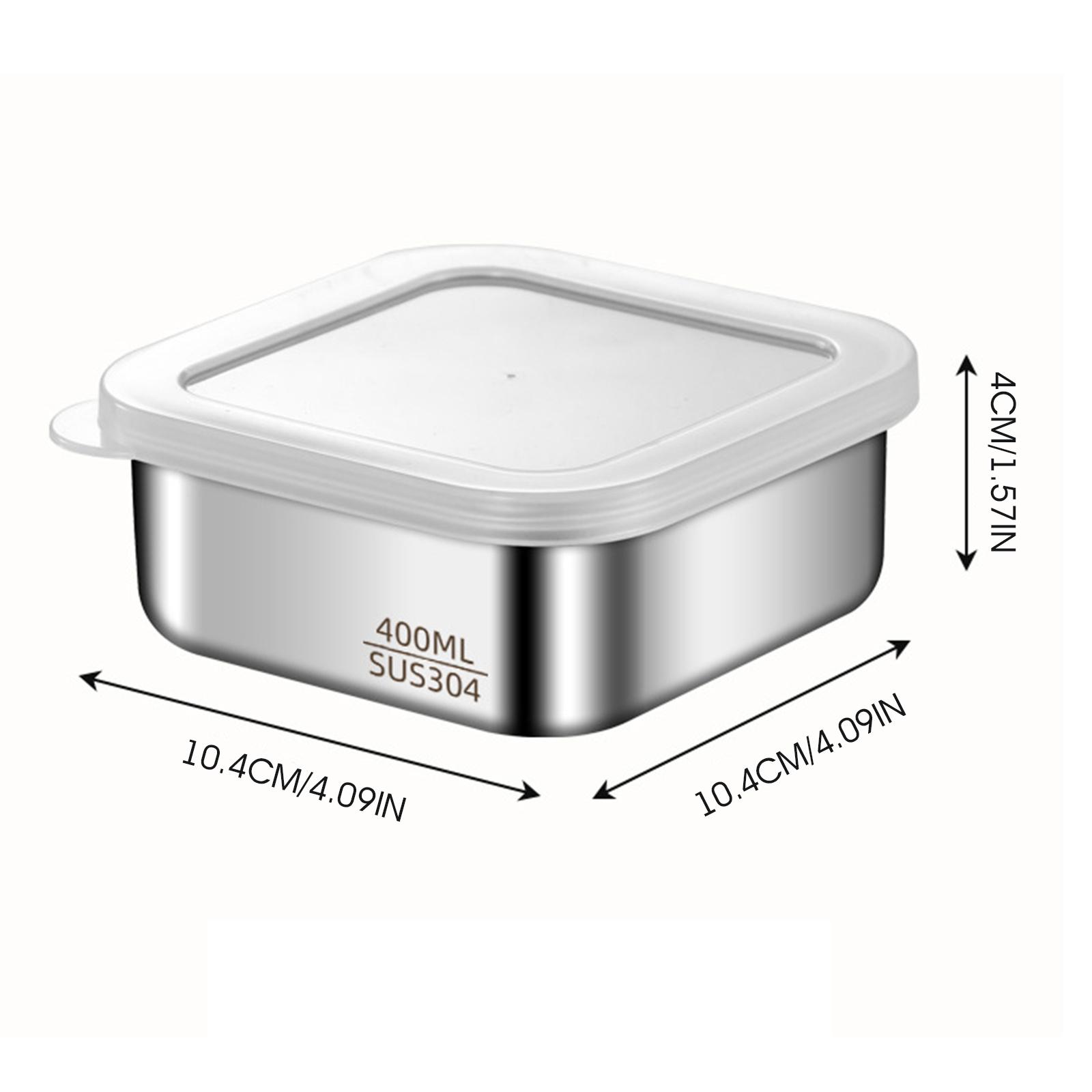 Stainless Steel Food Storage Container Fridge Fresh-keep Storage Box Square Picnic Bento Restaurant Plate Kitchen Organizer