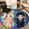 1pc Wednesday Office Round Area Rug, Under Office Chairs Bedroom Living Room Home Decor, Available in Various Sizes