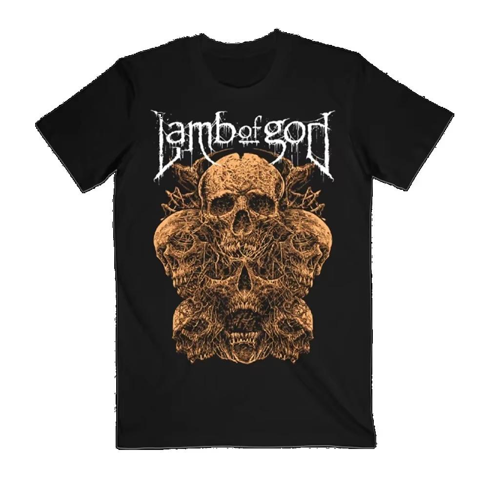 Letnia Męska Koszulka z Graficznym Czaszką Lamb of God Moda Streetwear Koszulka z Okrągłym Dekoltem Codzienna Outdoorowa Koszulki Plus Size Top Odzież Damska