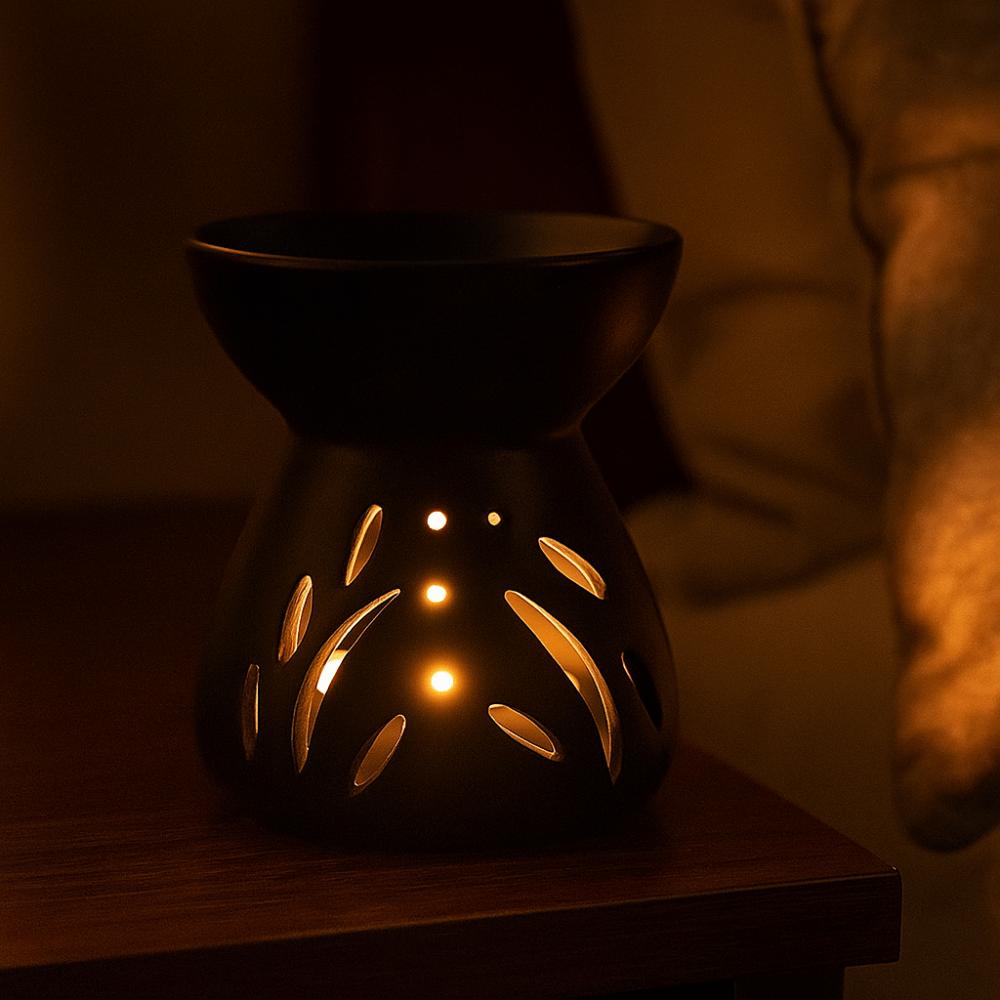 With Tealight Spoon Ceramic Candle Burner 90ml Capacity Heat-resistant Essential Oil Diffuser Ornament Handmade