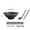 Japanese Ceramic Ramen Bowl Set: Large Retro Conical Hat Design Soup & Noodle Bowl with Plate