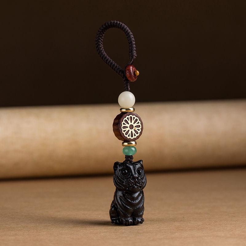Sandalwood Zodiac Tiger Keychain & Phone Lanyard Pendant