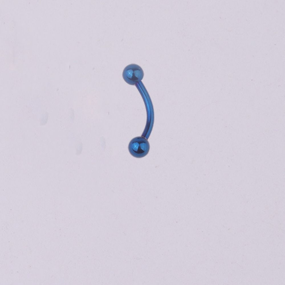 

Кольцо для губы Изогнутая штанга Нержавеющая сталь Цирконий Клипса для губы Пирсинг брови Клипса для губы Манжета Без прокола 10mm синий
