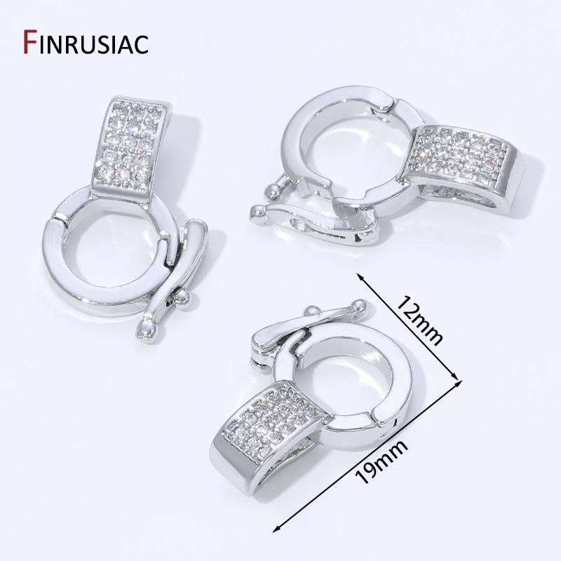 

18K Gold Plated Brass Pendant Bail Clasps,Inlaid Zircon Pendant Holder Connector Clasps For DIY Necklace Jewelry Making Findings 2 pieces
