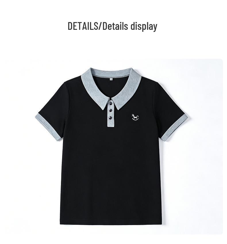 Women's Summer Short Sleeve Polo Shirt - Korean Style, Loose Fit, Slimming, Casual Lapel Top T2026