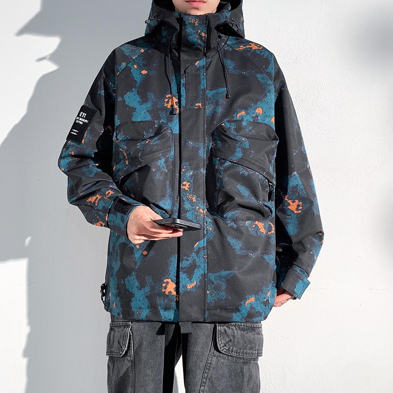 Veste décontractée à capuche pour hommes, grande taille, veste de randonnée, veste coupe-vent d'extérieur, printemps et automne
