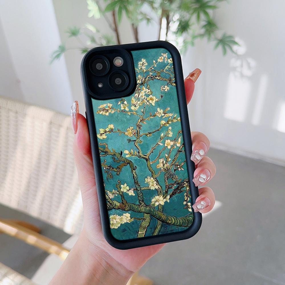 Oil Painting Flower Pattern Mobile Phone Case Suitable for iPhone 17 16 15 14 13 12 11 Pro/ Max /Plus Anti-fall and Shockproof
