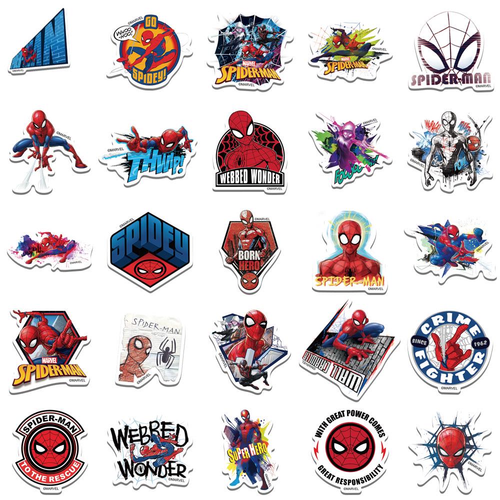 50 Autocolante Amuzant Personajul Spider-Man, Impermeabile, Autoadezive, pentru Jurnale & Scrapbooking