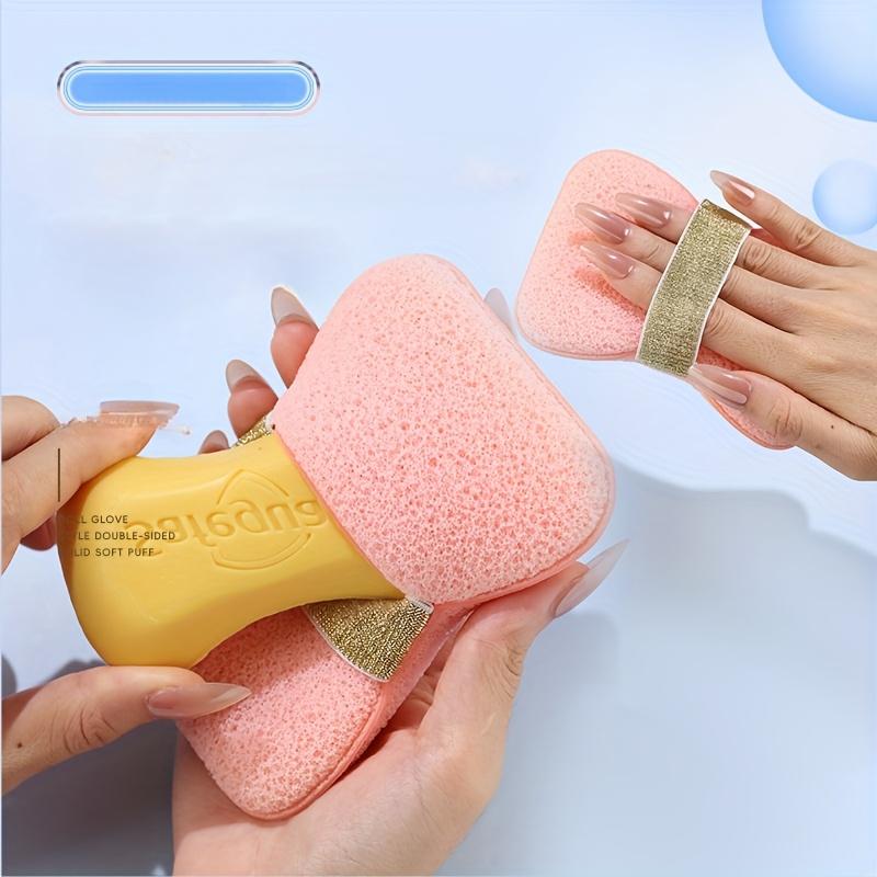 2pcs Soap Bag Bath Sponge Household Bath Ball Body Cleaning Tool Super Soft Bath Flower Scrubbing Foam Sponge Soap Holder