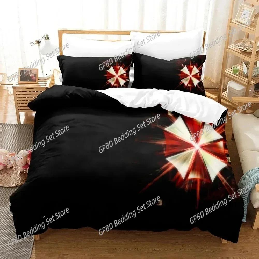Corporation Red Umbrella Bedding Set 3D Printed Suitable for Bedroom Duvet Cover Set With Pillowcases Kids Home Textile