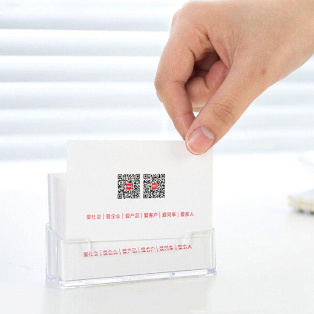 Transparent Desktop Storage Box Card Display Stand Desk Business Holders Business Card Holder