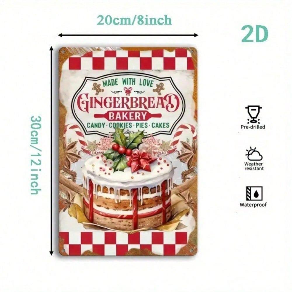 1pc Christmas Tin Sign Vintage Metal Decor for Wall Garage Bar Cafe