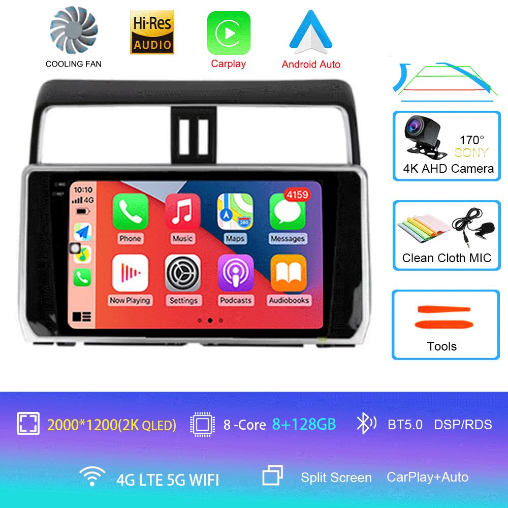 For Toyota Land Cruiser Prado 150 2018 2019 - 2025 Carplay 360 Camera Auto Android 14Car Radio Multimedia Player GPS Stereo Wifi