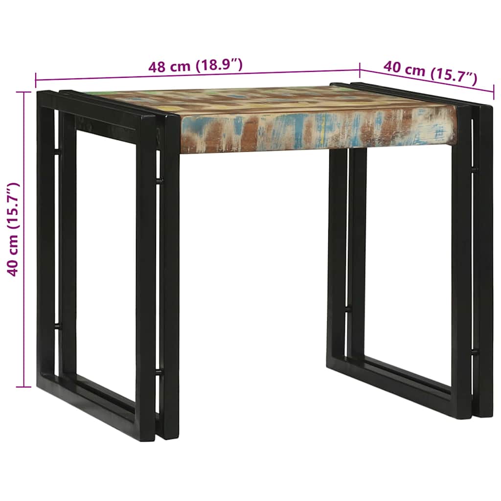 Coffee Table Set 2 Pcs Multicolored Solid Upcycled Wood