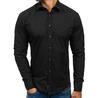 Men's Autumn Casual Formal Slim Fit Solid Long Sleeve Dress Shirt Top Blouse