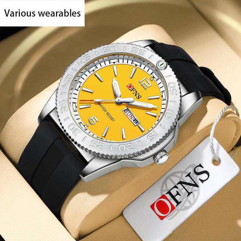 Quartz Watch Student Dual Calendar Classic Simple Bar Nail Scale Waterproof Quartz Watch
