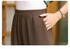 Summer Two-Piece Clothing Set for Senior Women: Short-Sleeve Top and Wide-Leg Pants
