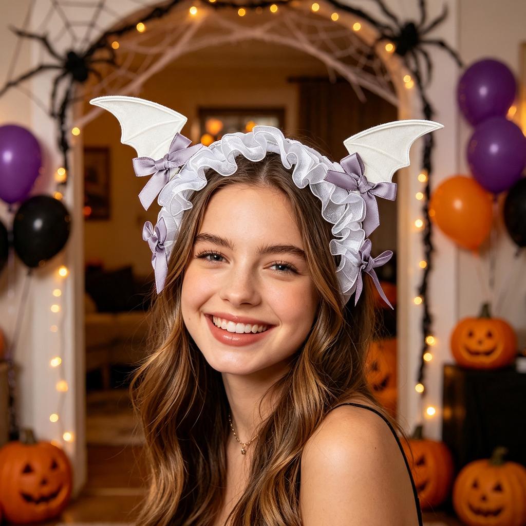 Women's Gothic Lace Headband Halloween Hair Accessory for Costume Party