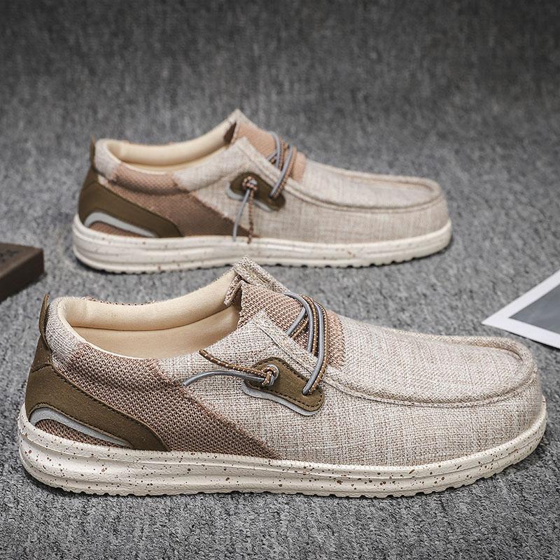 Summer Canvas Shoes Men Sneakers Plus Size Lightweight Breathable Walking Footwear New Slip-on Comfortable Casual Men's Shoes