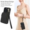 Quilted Zipper Wallet Phone Case For IPhone 15/14/13/12 - 7 Colors Leather Card Holder Cover