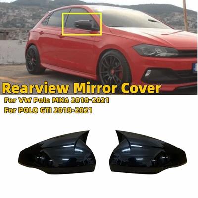 Pair M Style Rear View Mirror Covers For VW Polo 6 MK6 AW 2018- & For Volkswagen POLO GTI 2018- Mirror Caps Shell