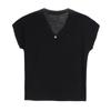 Plus Size V-Neck Fly Sleeve Ice Silk Knitwear - Lightweight Summer Top for Women