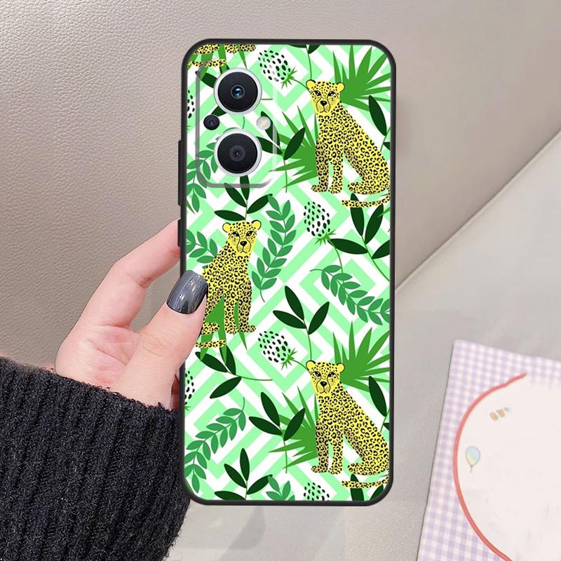 Tigers Leopards Tropical Leaves Funda For OPPO Reno 11 12 13 14 Pro 11F 12F 13F 14F 7 8 Lite OPPO Find X9 X6 X5 X8 Pro Case