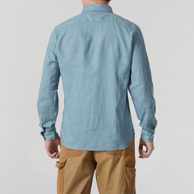 Timberland Fashion Solid Color Button Outdoor Long Sleeve Shirt Men shirts Light-Blue A24WR-758